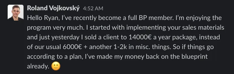Roland Vojkovsky -- sold 14000 euro package